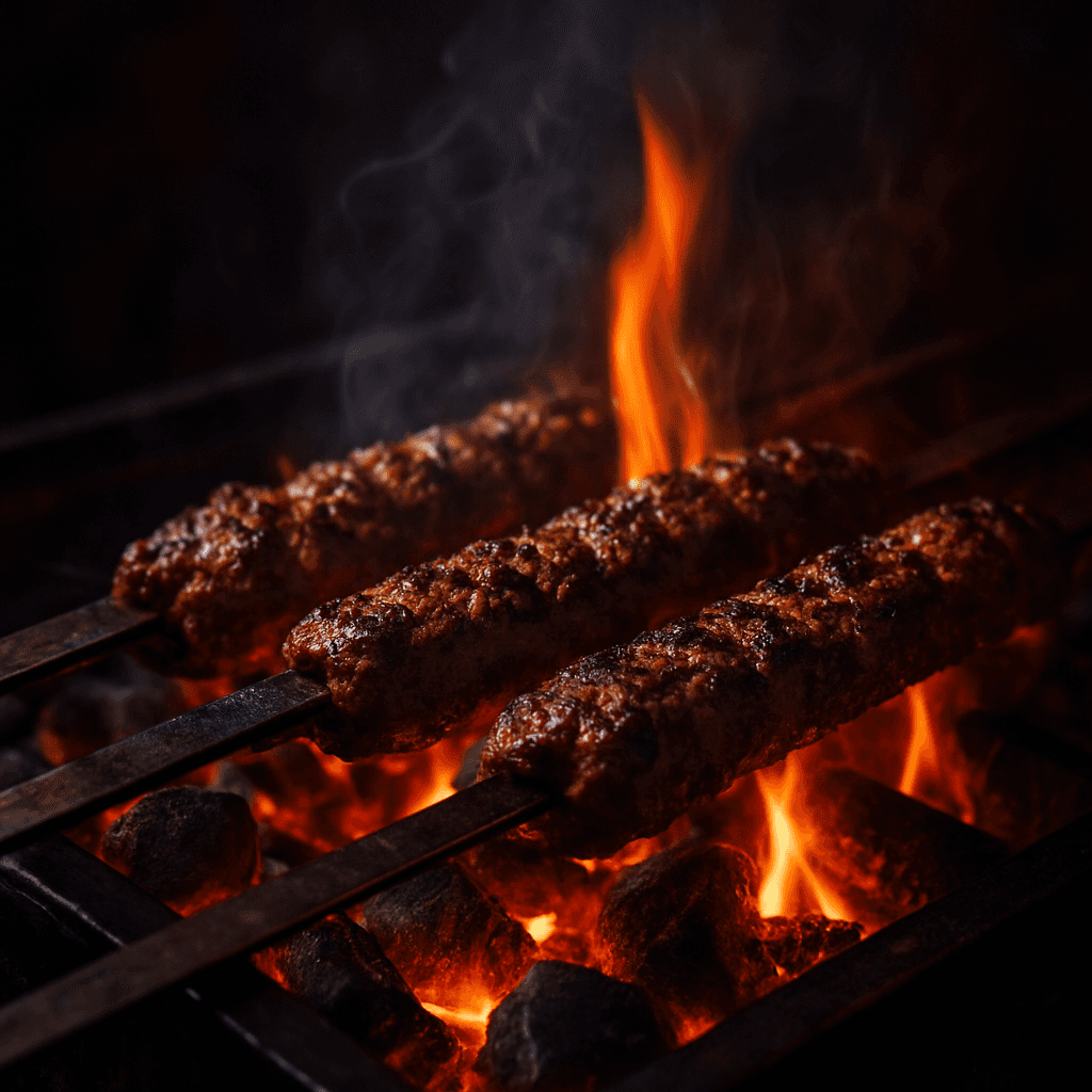 Adana-Spieß auf dem Holzkohlegrill